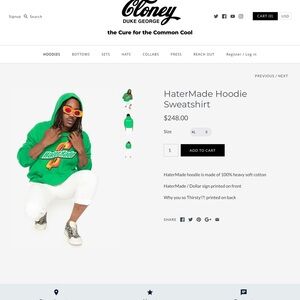 George HaterMade Hoodie in Bright Green with Yellow & Orange Logo